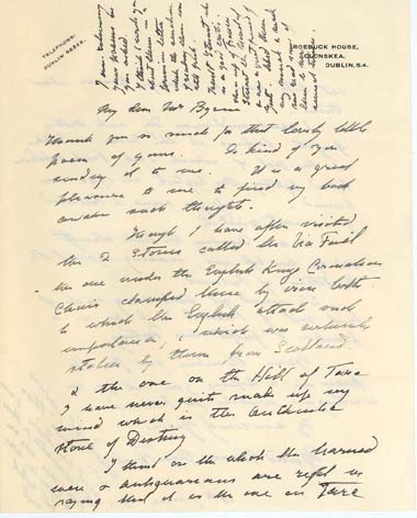 Maud Gonne to Byrne (page 1 of 2)