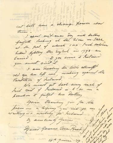 Maud Gonne to Byrne (page 2 of 2)