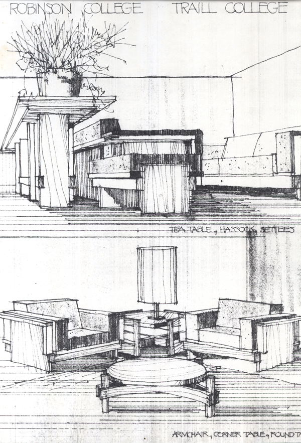 Downtown Colleges: drawings of furniture 