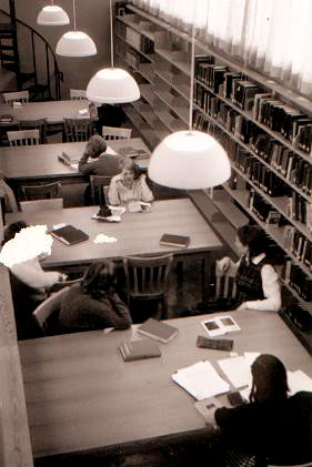 Library work tables at Rubidge Hall