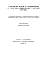 Evidence for hybrid breakdown in the cattail (Typha) hybrid swarm in southern Ontario 